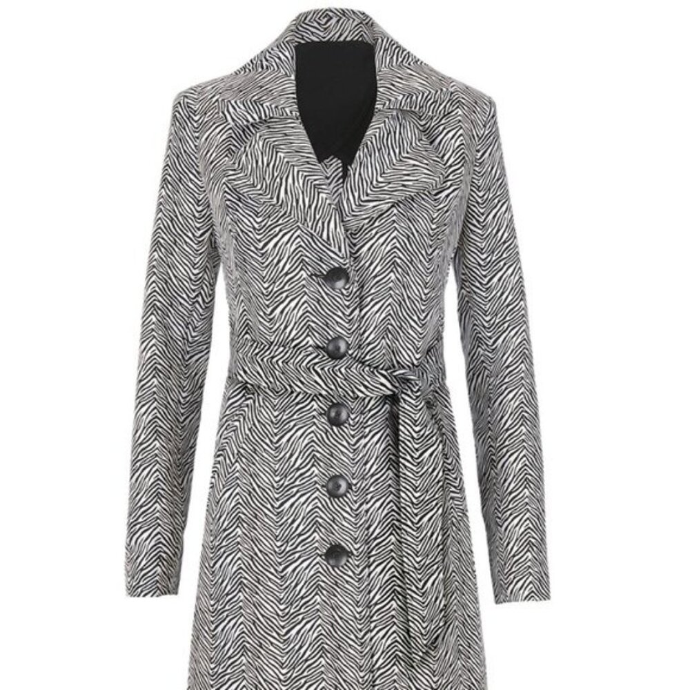 CAbi 007 Cabi 007 Zebra Stripe Trench Coat S NWT